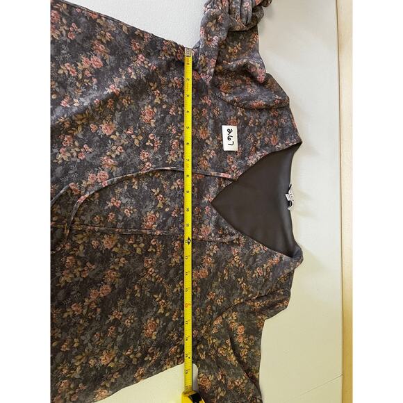 Women's Floral V-Neck Long Sleeve Blouse Multicolor Size M Gilli Balloon Sleeve - Picture 9 of 10